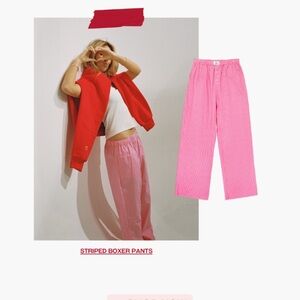Selling PARKE pink striped boxer pants in size small